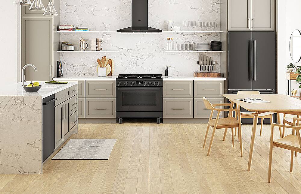 Alt View 25. Bosch - 800 Series 3.5 Cu. Ft. Freestanding Gas Convection Range with 6 Dual Flame Ring Burners - Black stainless steel.