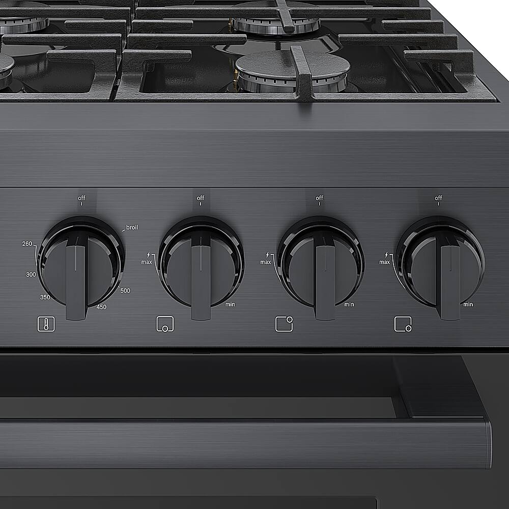 Alt View 18. Bosch - 800 Series 3.5 Cu. Ft. Freestanding Gas Convection Range with 6 Dual Flame Ring Burners - Black stainless steel.