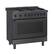 Angle. Bosch - 800 Series 3.5 Cu. Ft. Freestanding Gas Convection Range with 6 Dual Flame Ring Burners - Black stainless steel.