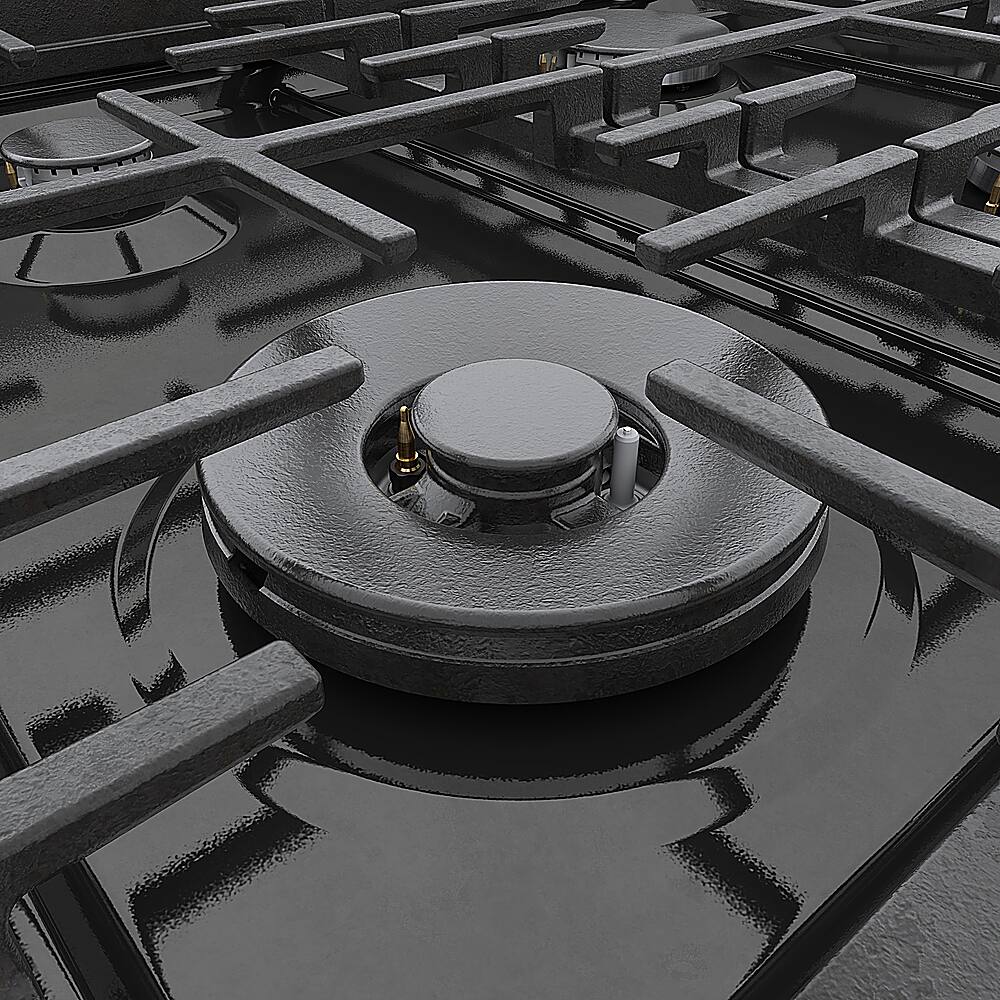 Alt View 21. Bosch - 800 Series 3.5 Cu. Ft. Freestanding Gas Convection Range with 6 Dual Flame Ring Burners - Black stainless steel.