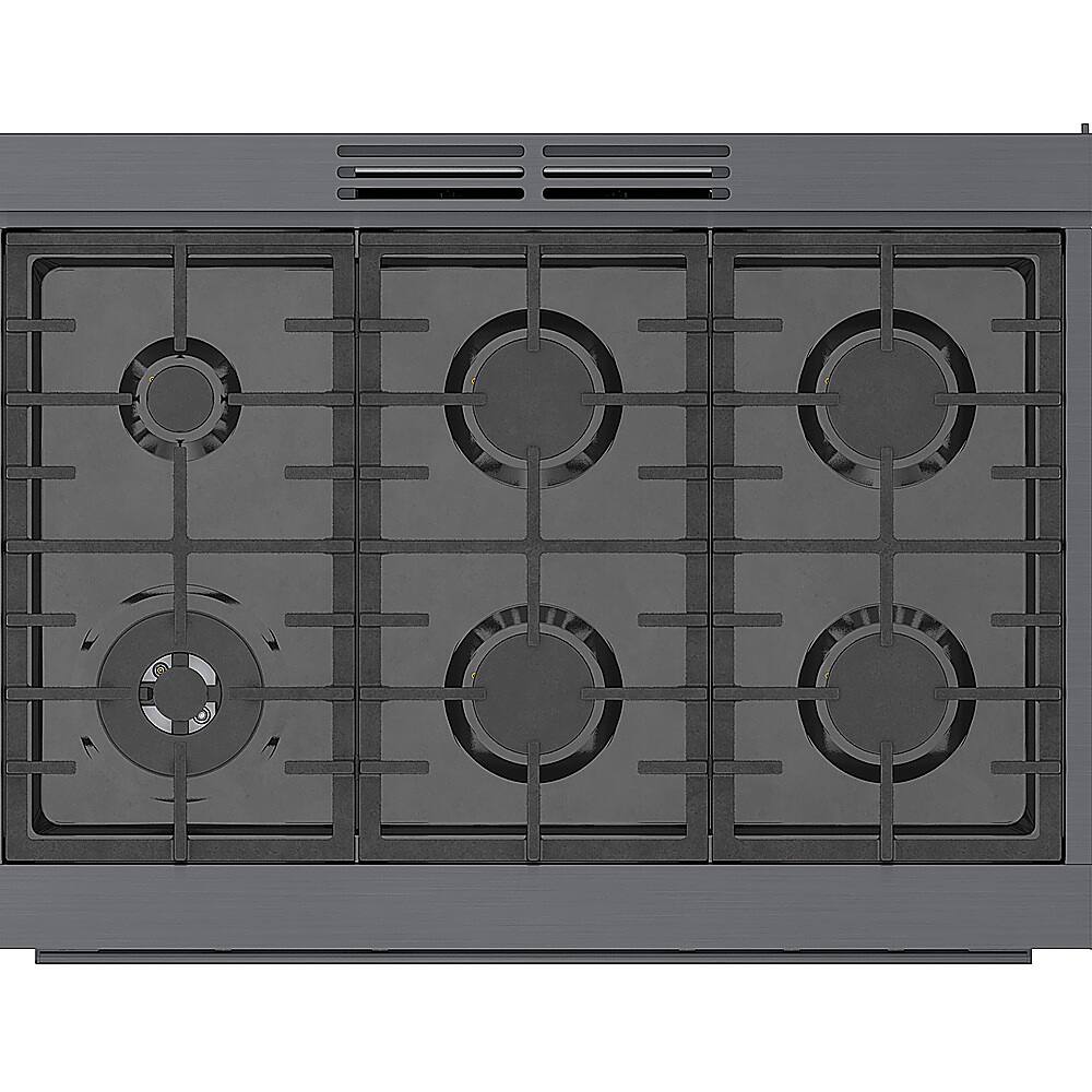 Alt View 12. Bosch - 800 Series 3.5 Cu. Ft. Freestanding Gas Convection Range with 6 Dual Flame Ring Burners - Black stainless steel.
