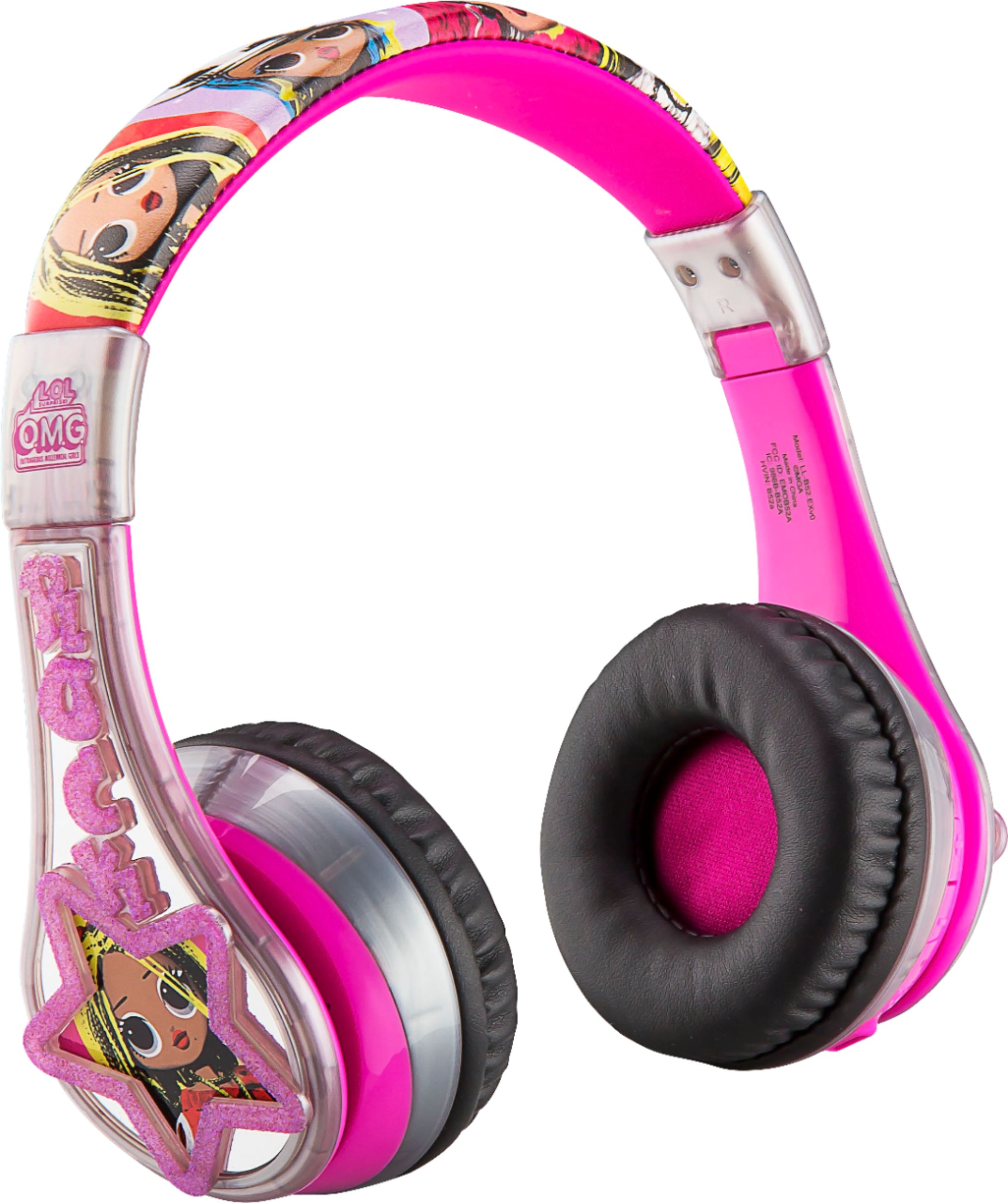 Glitterati Club Headphones Parental Volume Control in Pink Girls L.O.L Surprise 