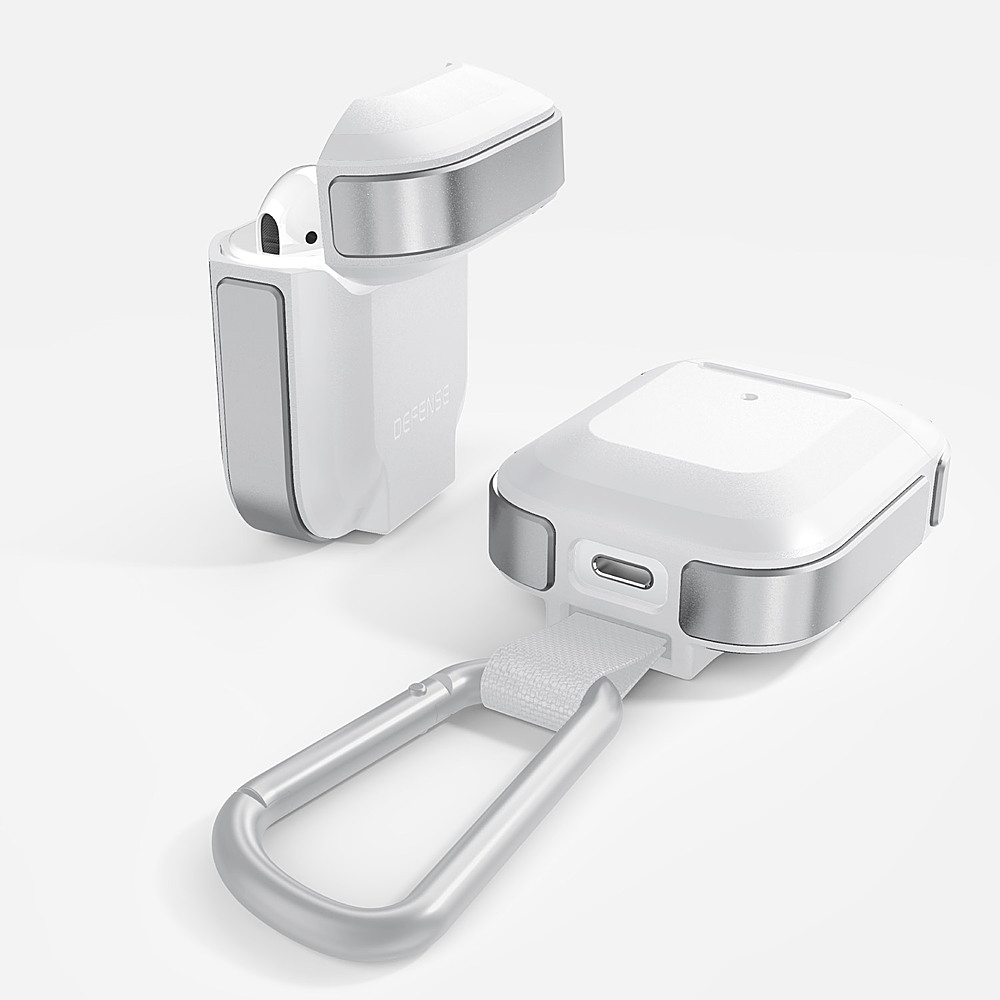 Left View: Raptic - Trek for AirPods - Silver / White