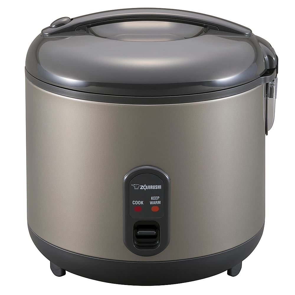 Angle. Zojirushi - 10 Cup (Uncooked) Automatic Rice Cooker & Warmer - Metallic Gray.