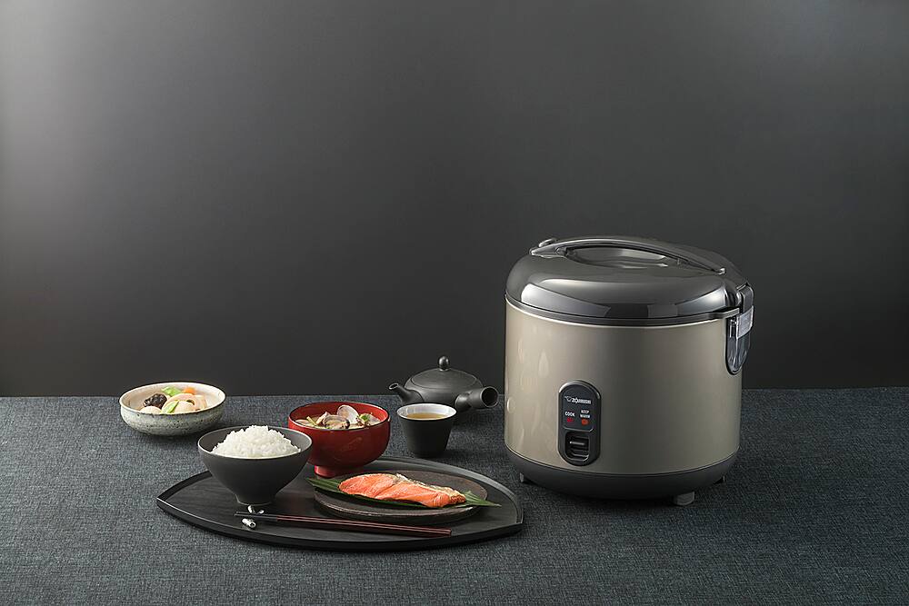 Alt View 11. Zojirushi - 10 Cup (Uncooked) Automatic Rice Cooker & Warmer - Metallic Gray.