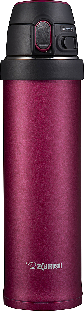 Angle View: Zojirushi - 20 oz Flip-and-Go Stainless Steel Travel Mug - Hibiscus Red