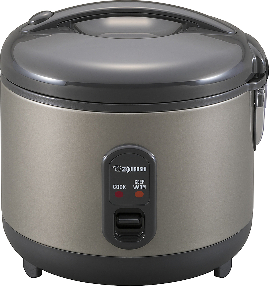 Angle View: Zojirushi - 5.5 Cup (Uncooked) Automatic Rice Cooker & Warmer - Metallic Gray