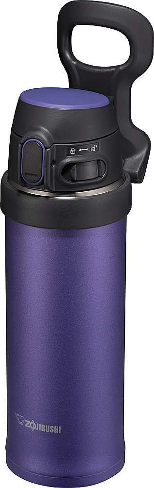 Left View: Zojirushi - 15 oz Stainless Steel Tumbler with Tea Leaf Filter - Navy