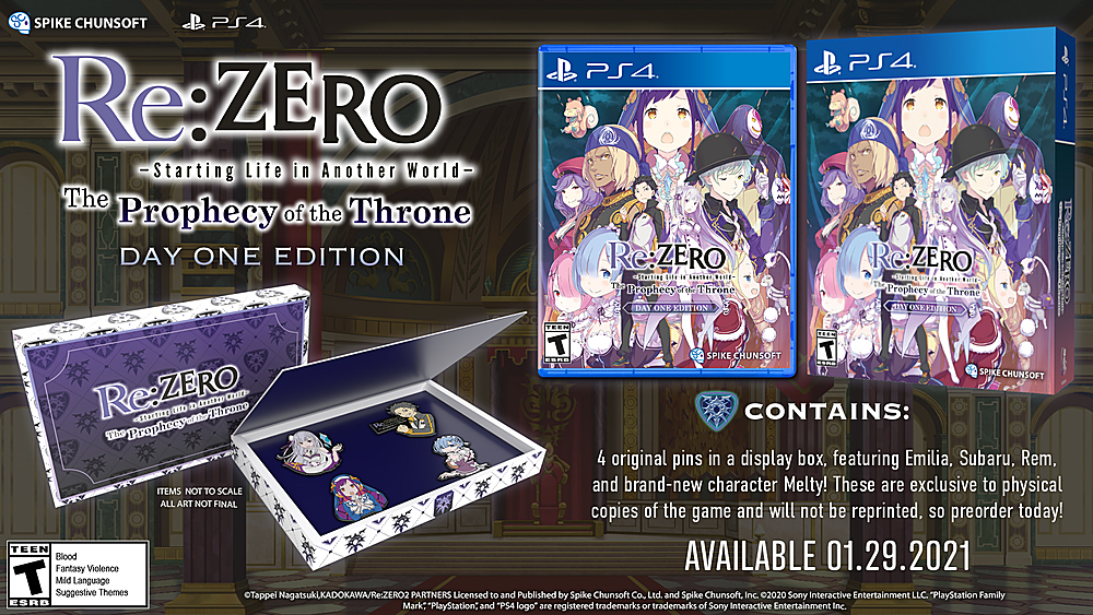 Left View: Re:ZERO - The Prophecy of the Throne Day 1 Edition - PlayStation 4, PlayStation 5