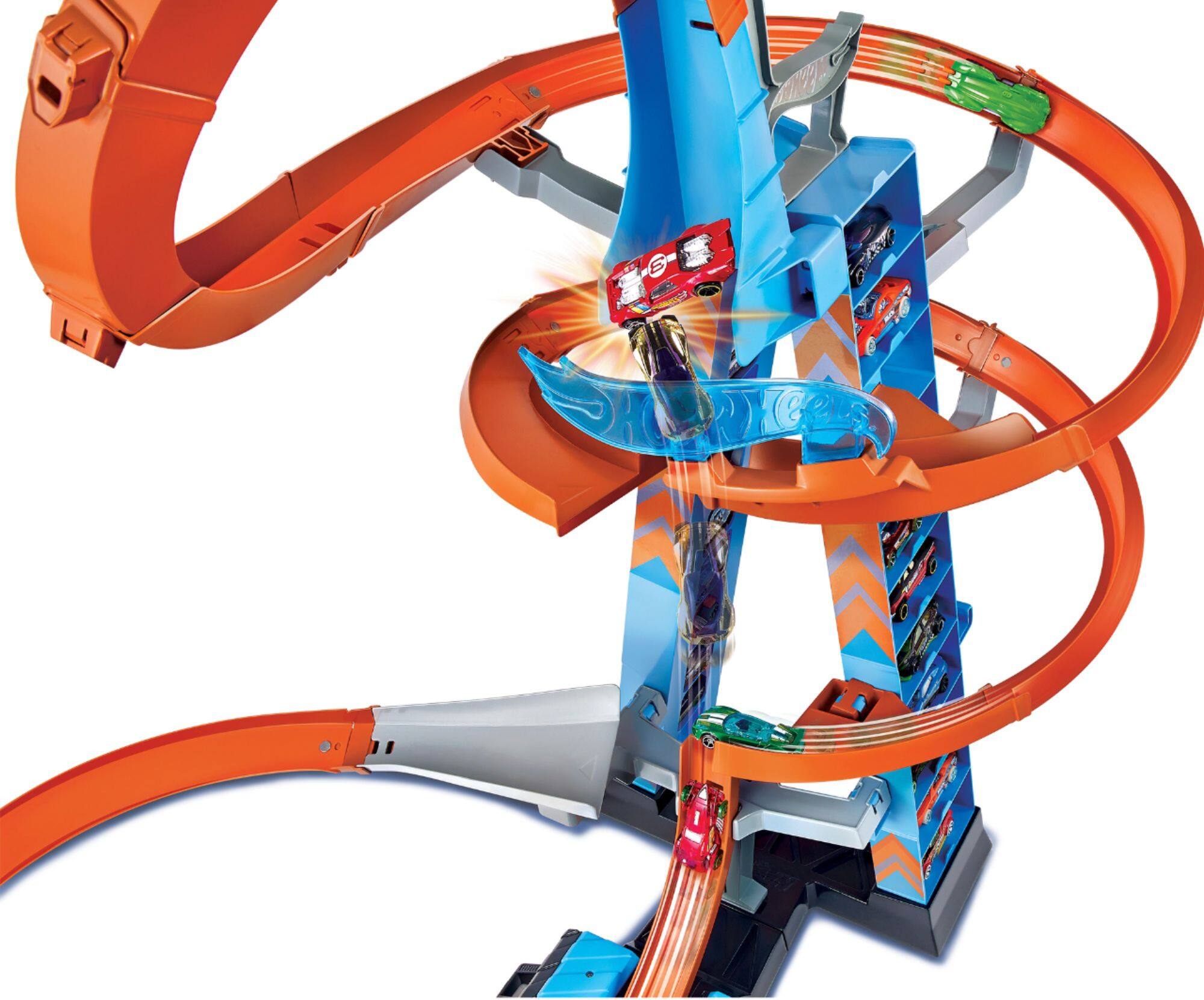 Hot Wheels Sky Crash Tower Motorized Track Set with Car, Stores 20+ 1:64  Scale Cars - Yahoo Shopping