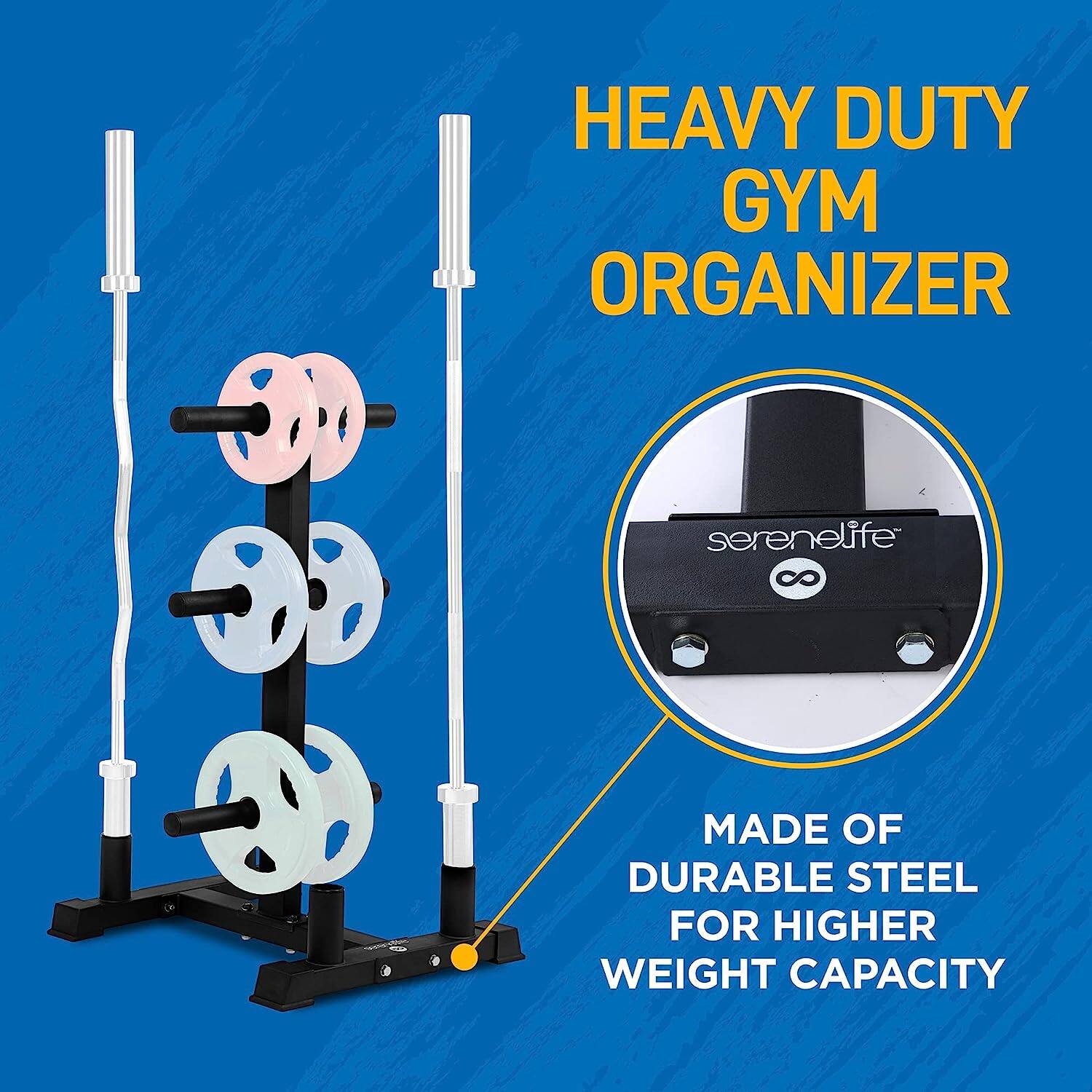 HEAVY DUTY GYM ORGANIZER  
serenelife 8  
MADE OF DURABLE STEEL FOR HIGHER WEIGHT CAPACITY