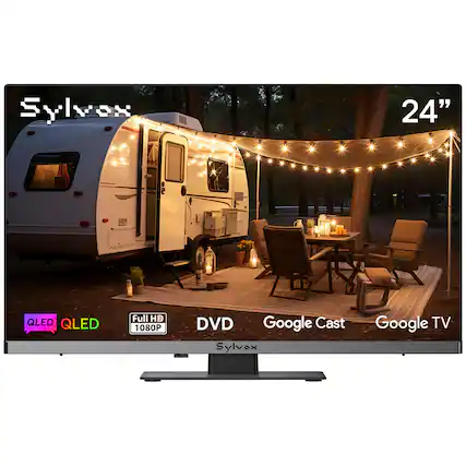 Sylvox 24" QLED Full HD 1080P DVD Google Cast Google TV