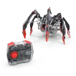 HEXBUG - HEX Bots RC Tarantula Robot Spider with LED Eyes, Sounds, 360° Steering, Rechargeable, Ages 6+ - Black and Red