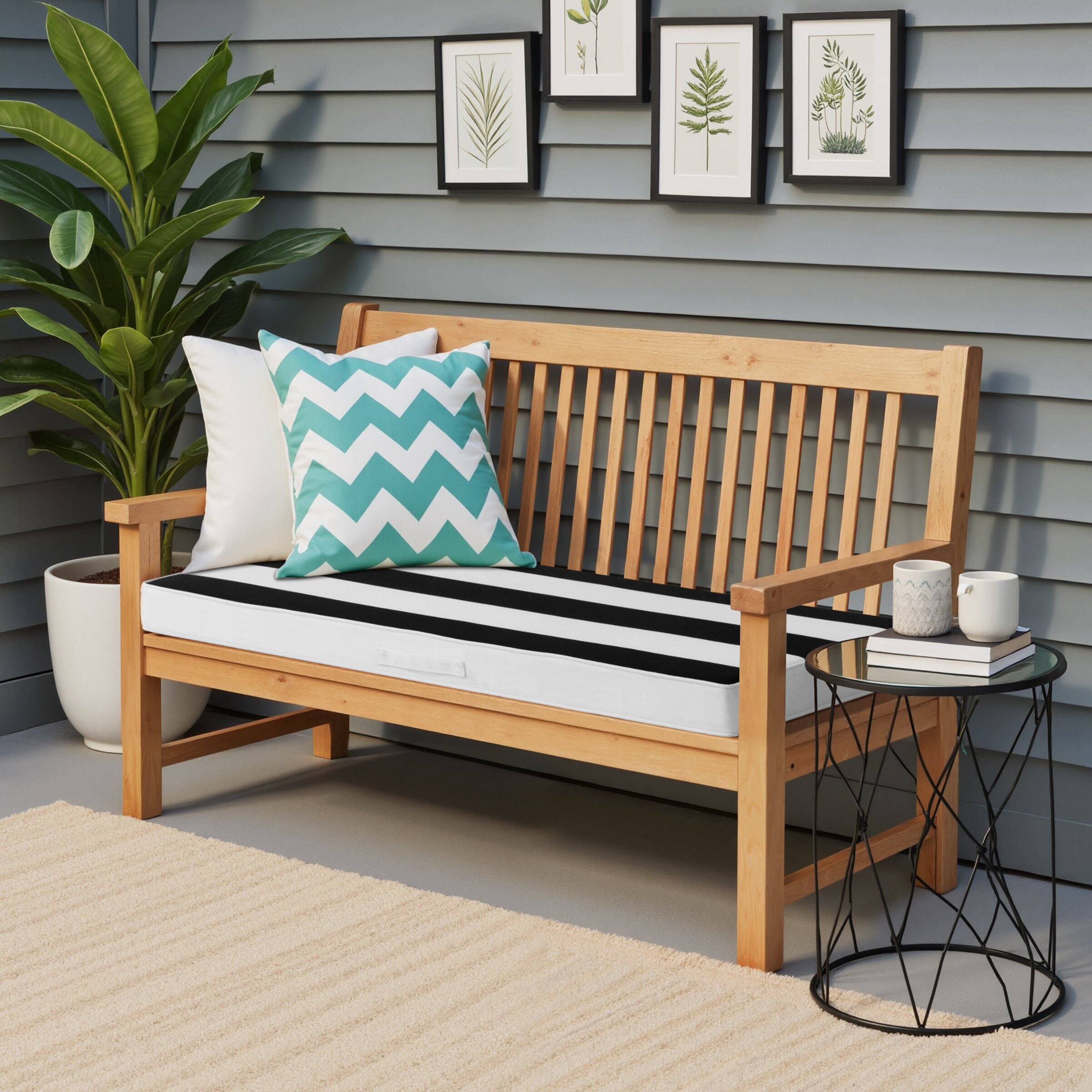 Angle. Crestlive Products - Crestlive Products Outdoor Settee Bench Seat Cushion Patio Swing Cushion Loveseat Cushion - Black White.