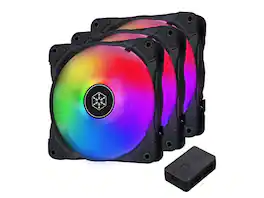 SilverStone - Air Blazer 120mm ARGB Fans 3-Pack, Hydro Bearing, ARGB Controller (SST-AB120I-ARGB-3PK) - Black