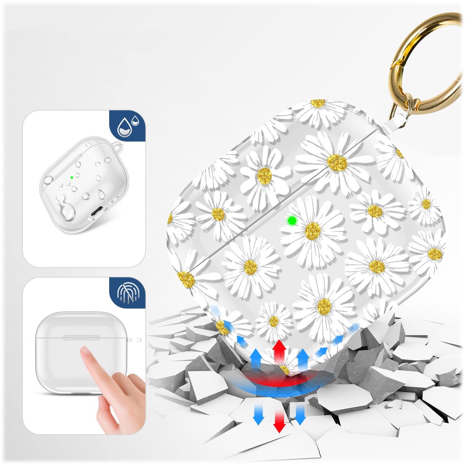 Alt View 12. SaharaCase - Empress Series Marble Case for Apple AirPods (3rd Generation) - Transparent.