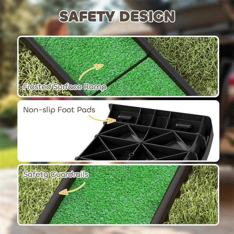 SAFETY DESIGN

- Frosted Surface Ramp
- Non-slip Foot Pads
- Safety Guardrails