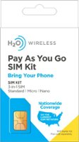 H2O Wireless - Smart SIM Traveler Starter Kit 3-in-1 SIM Card for Unlocked Phones - Yellow - Front_Zoom