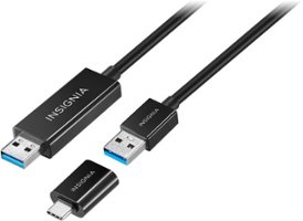 Insignia™ - 6' USB 3.0 File Transfer Cable - Black - Front_Zoom
