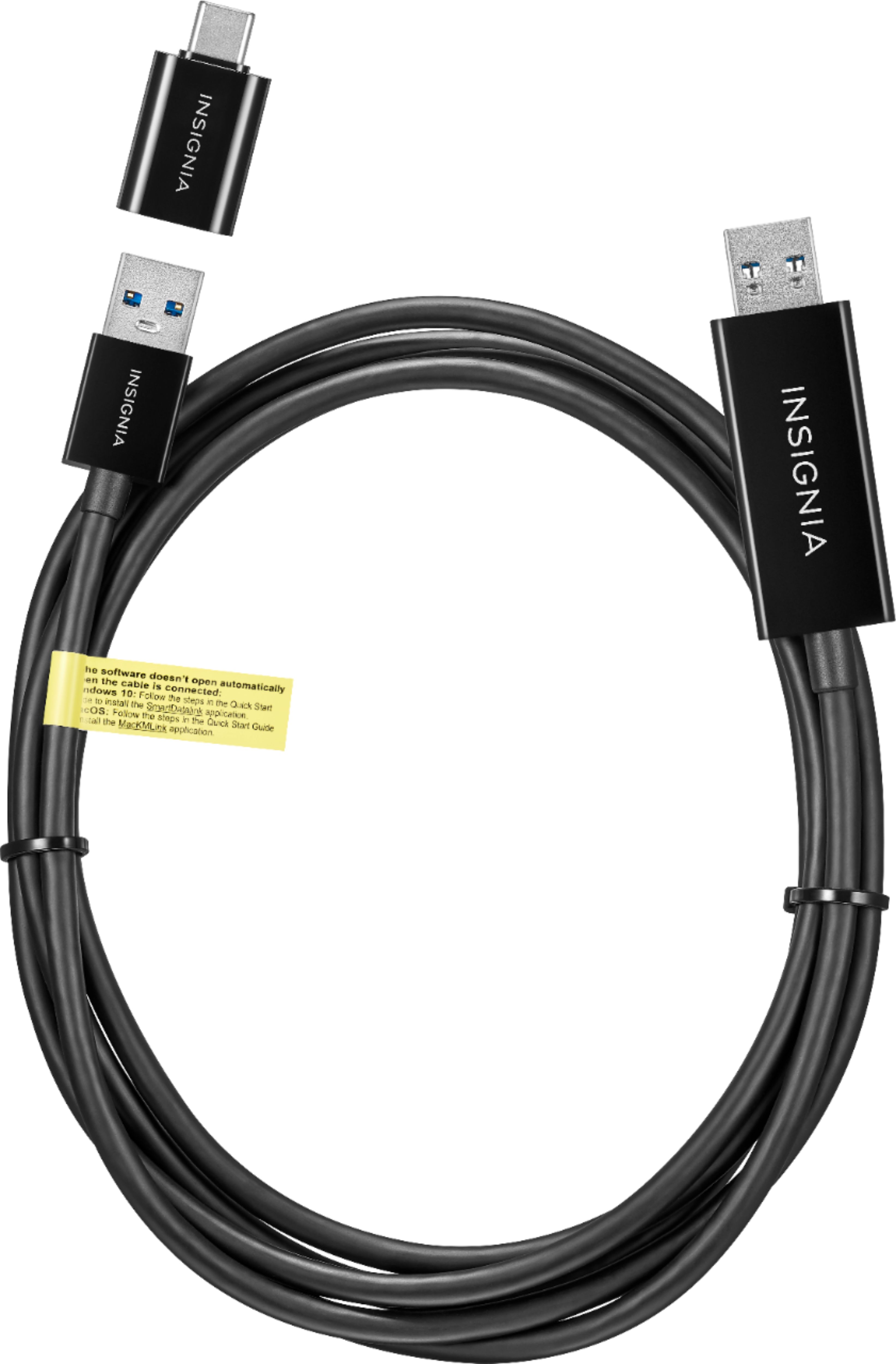 Insignia - 6' USB 3.0 File Transfer Cable - Black