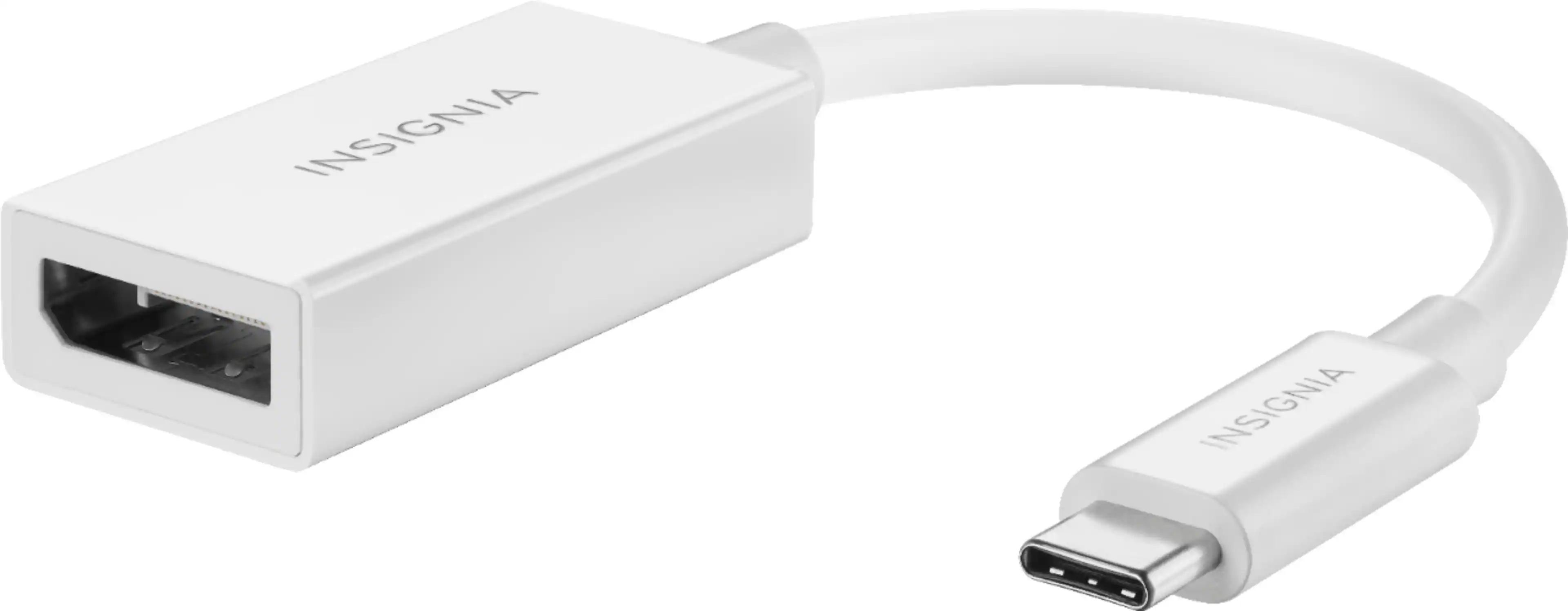 Front. Insignia™ - USB-C to DisplayPort Adapter - White.