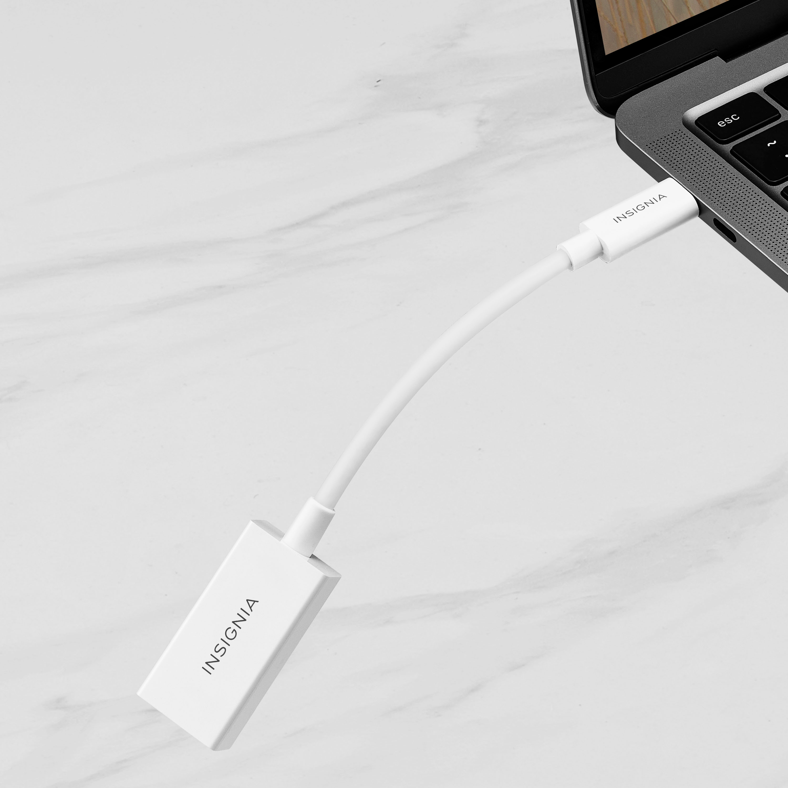 Insignia- USB-C to DisplayPort Adapter - White 
