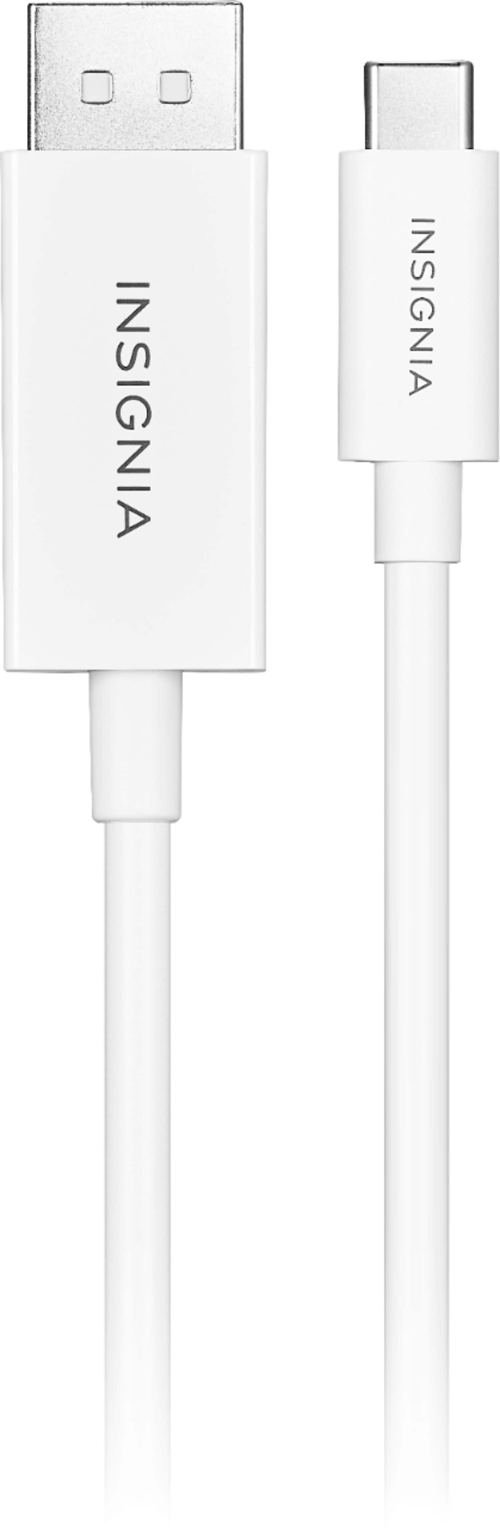 Angle. Insignia™ - 6' USB-C to DisplayPort Cable - White.