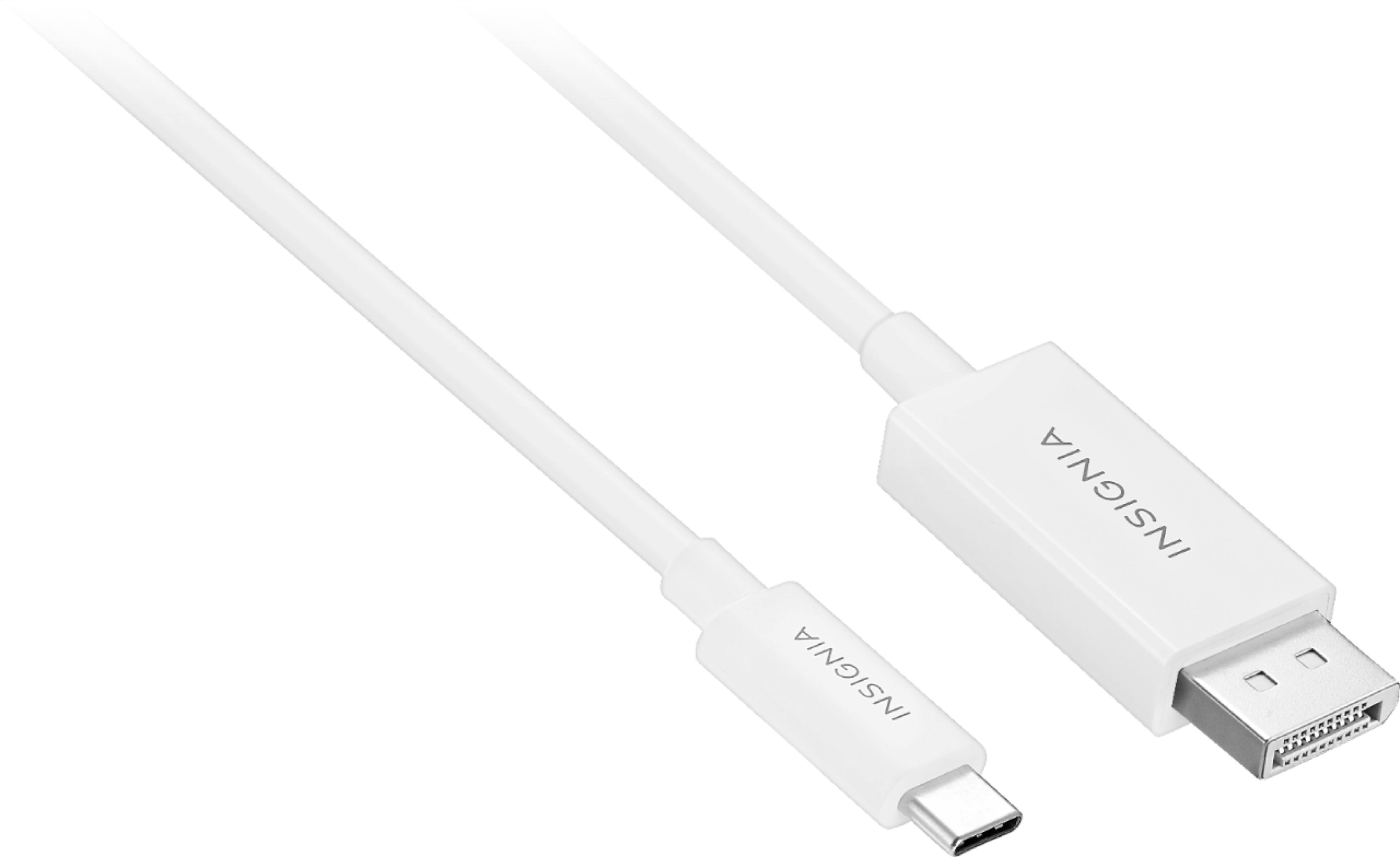Left View: Insignia™ - 6' USB-C to DisplayPort Cable - White