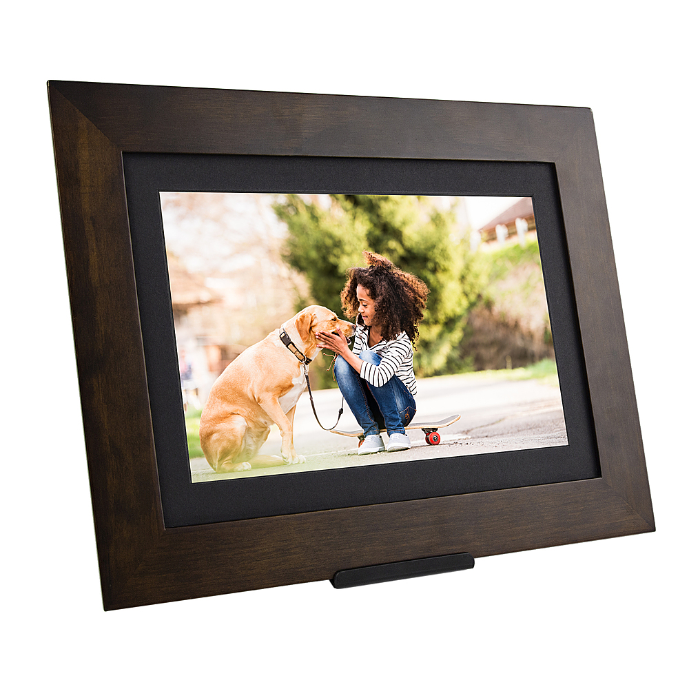 Angle View: Brookstone - PhotoShare Friends and Family Smart Frame 10.1" - Espresso