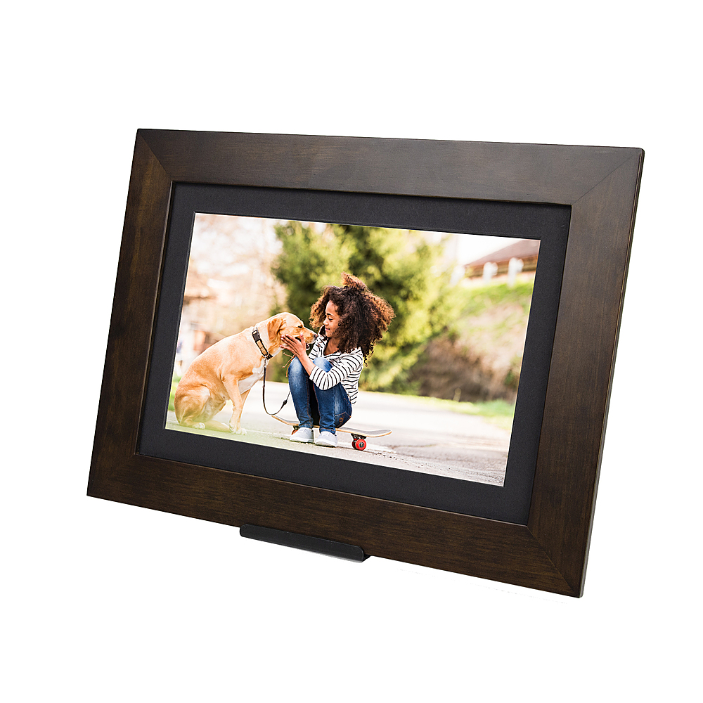 Left View: Brookstone - PhotoShare Friends and Family Smart Frame 10.1" - Espresso