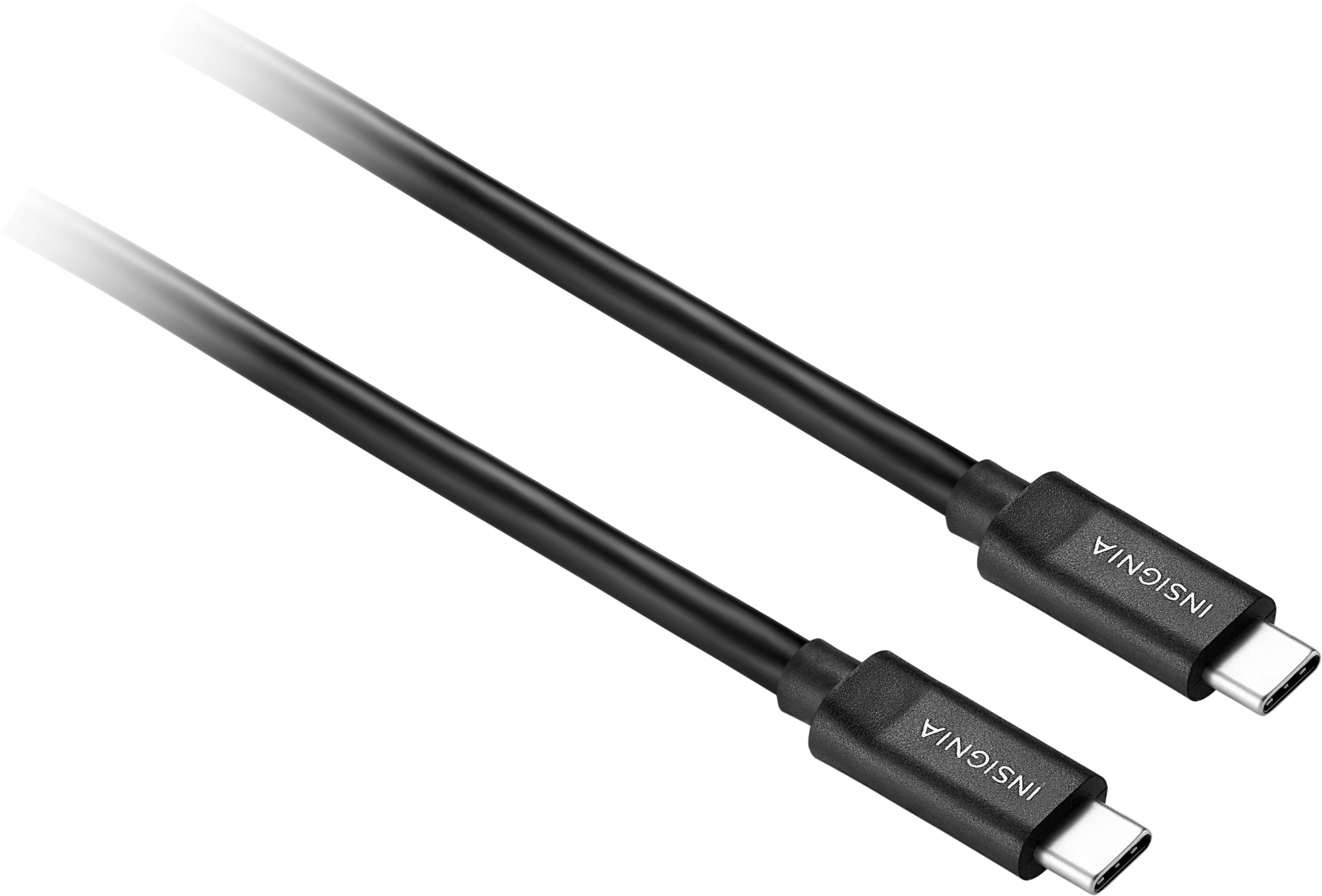 Angle View: Insignia™ - 3.3’ USB-C to USB-C 3.2 Gen 2 Superspeed+ 10Gbps Cable - Black