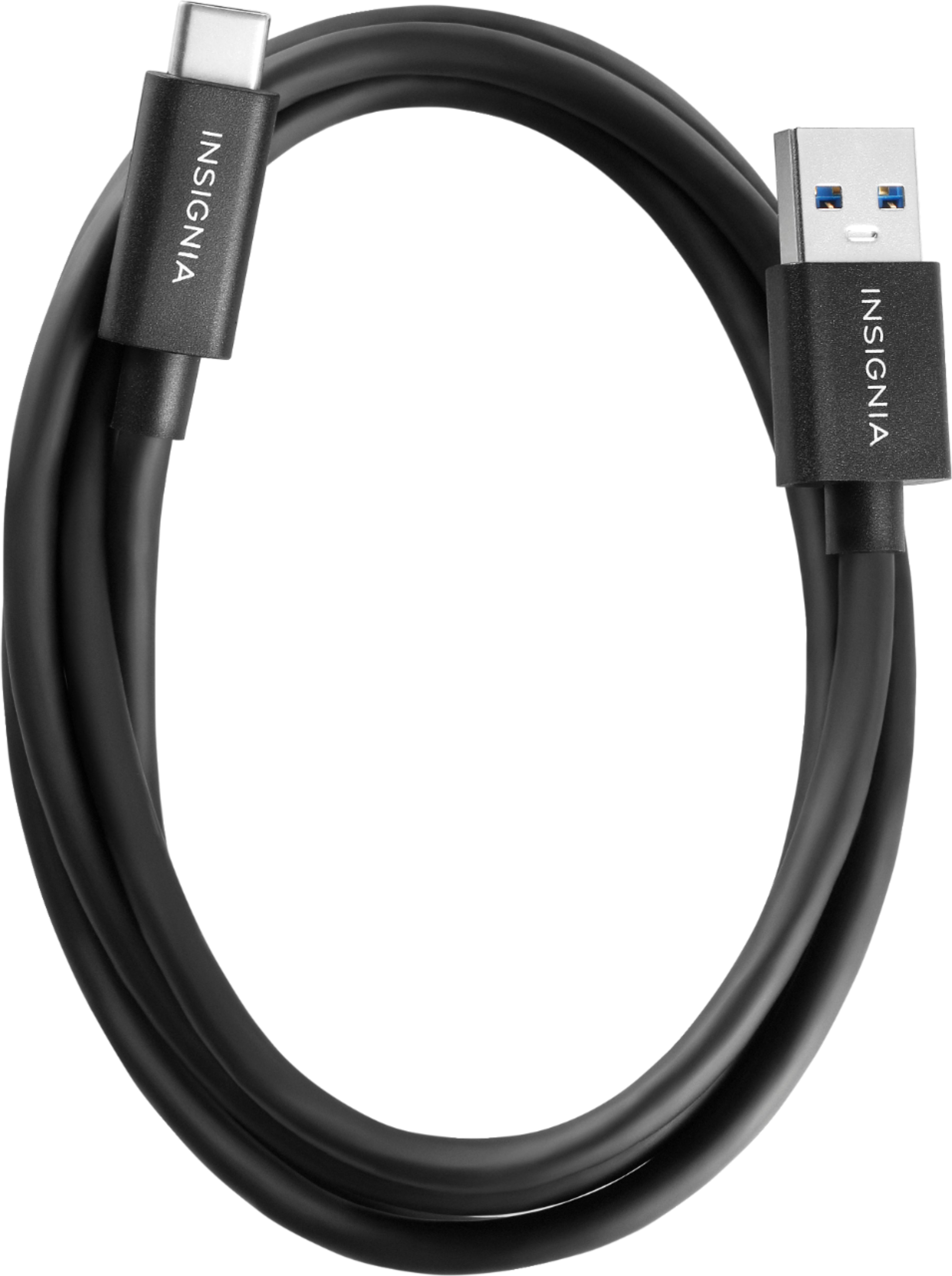 Insignia - 3.3 USB to USB-C 3.2 Gen 2 SuperSpeed+ 10Gbps Cable - Black