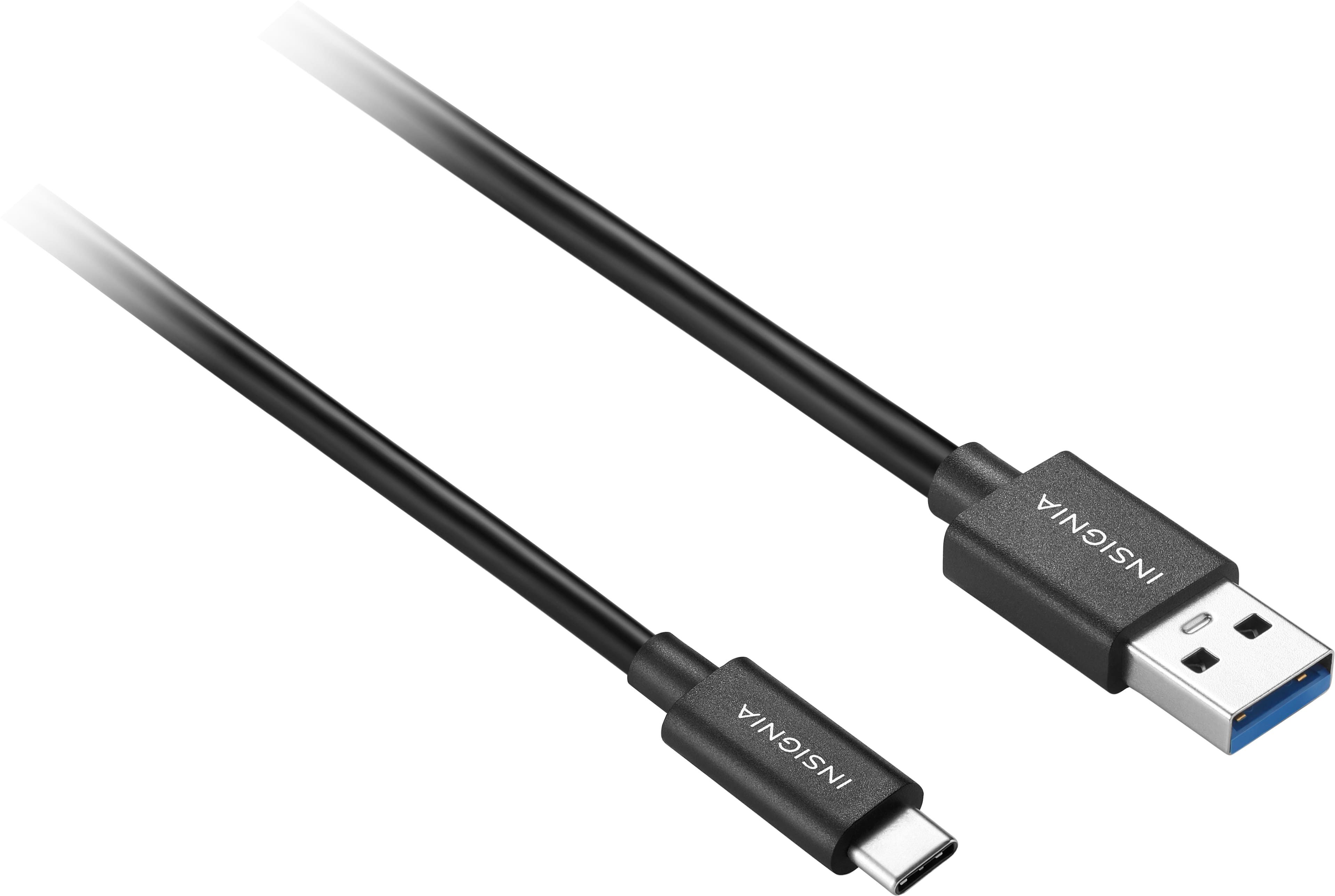 Left. Insignia™ - 3.3’ USB to USB-C 3.2 Gen 2 Superspeed+ 10Gbps Cable - Black.