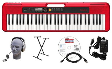Casio - CT-S200RD 61-Key Premium Keyboard Package - Front_Zoom