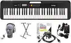 Front. Casio - CT-S200BK 61-Key Premium Keyboard Package - Black.