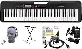 Casio - CT-S200BK 61-Key Premium Keyboard Package - Black