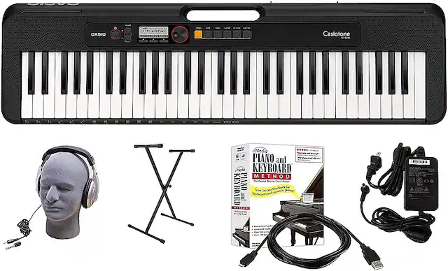 Front. Casio - CT-S200BK 61-Key Premium Keyboard Package - Black.