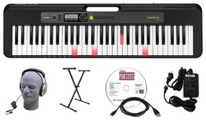 Casio - LKS250 EPA Pack with Stand, Adapter, Headphones, and Software - Black - Front_Zoom