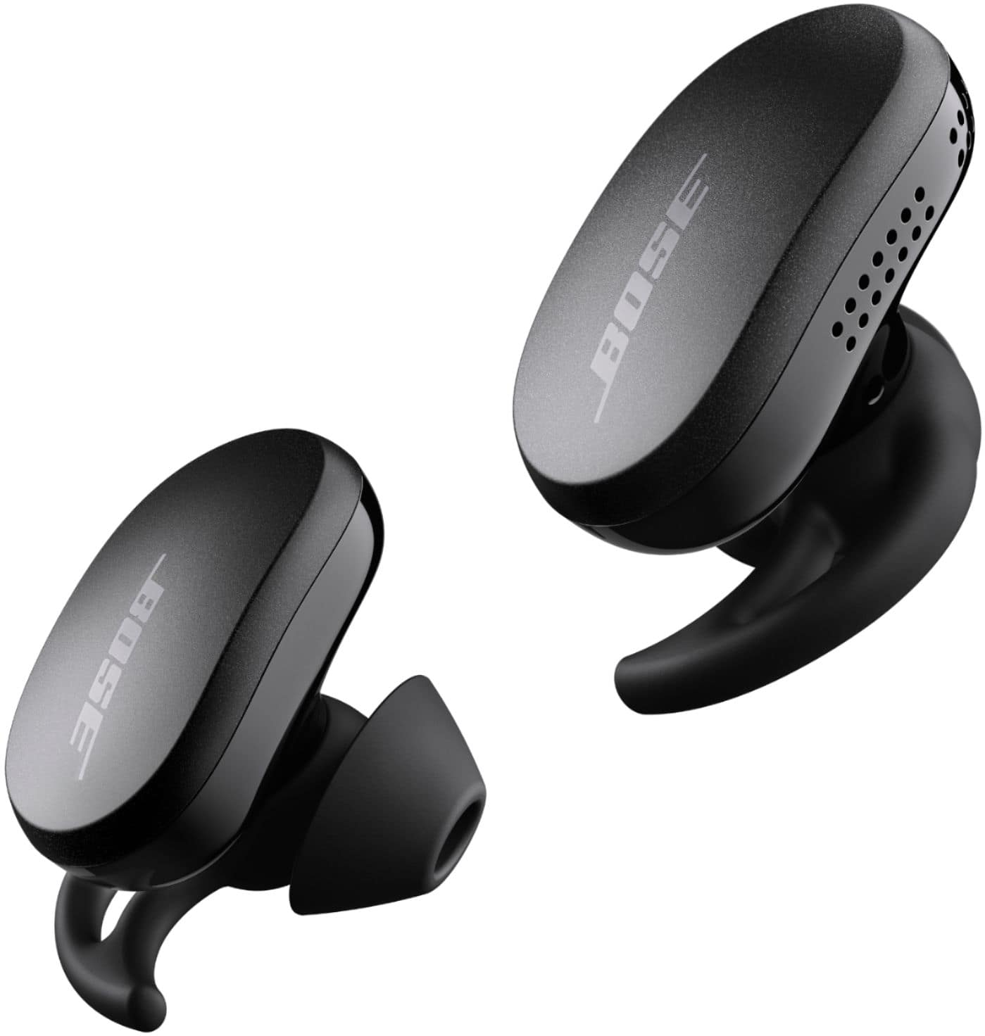 Left View: Bose - QuietComfort Earbuds True Wireless Noise Cancelling In-Ear Earbuds - Triple Black