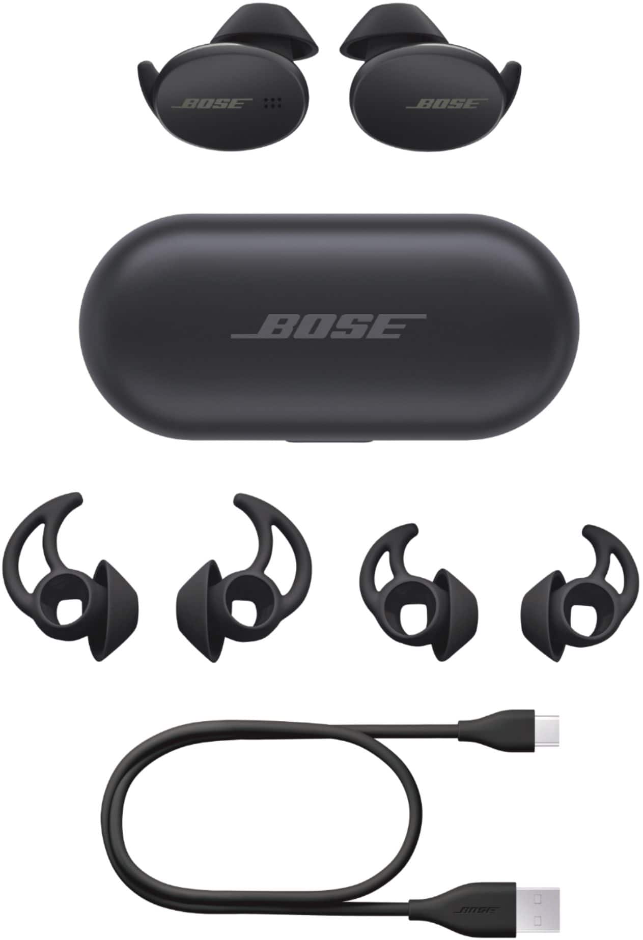 Alt View 29. Bose - Sport Earbuds True Wireless In-Ear Earbuds - Triple Black.