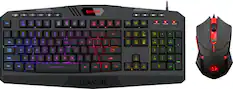 Front. REDRAGON - S101-3 Full-size Wired Gaming Keyboard and Optical Mouse Gaming Bundle with Back Lighting - Black.