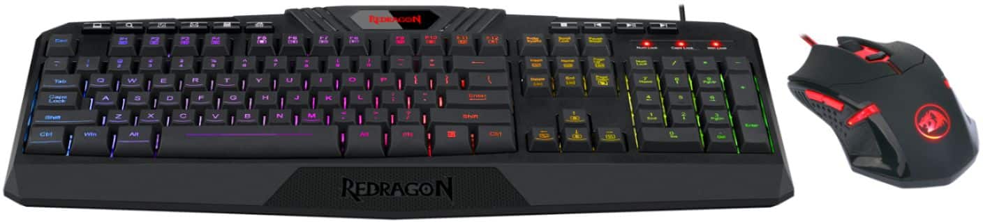 Alt View 11. REDRAGON - S101-3 Full-size Wired Gaming Keyboard and Optical Mouse Gaming Bundle with Back Lighting - Black.