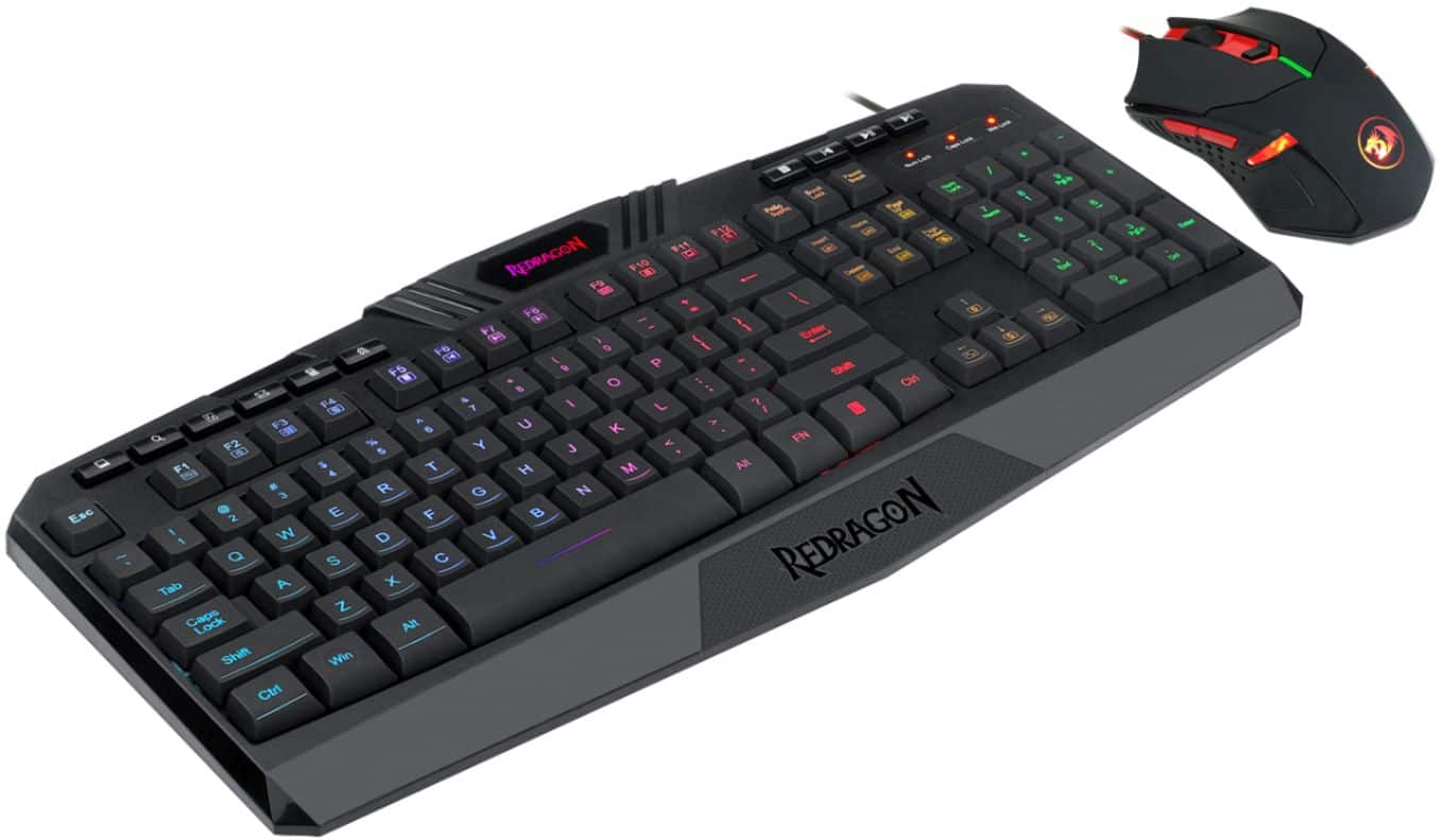 Alt View 12. REDRAGON - S101-3 Full-size Wired Gaming Keyboard and Optical Mouse Gaming Bundle with Back Lighting - Black.