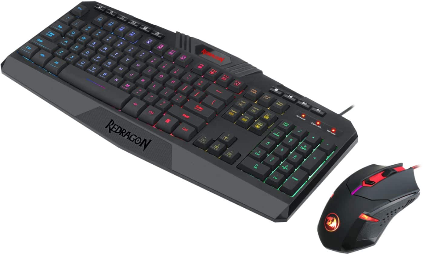 Alt View 13. REDRAGON - S101-3 Full-size Wired Gaming Keyboard and Optical Mouse Gaming Bundle with Back Lighting - Black.