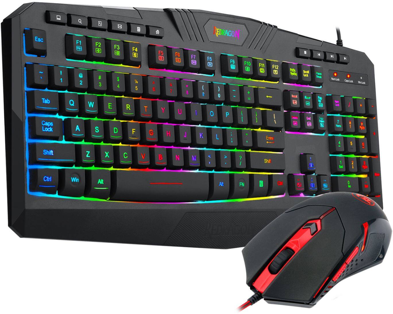 Alt View 15. REDRAGON - S101-3 Full-size Wired Gaming Keyboard and Optical Mouse Gaming Bundle with Back Lighting - Black.