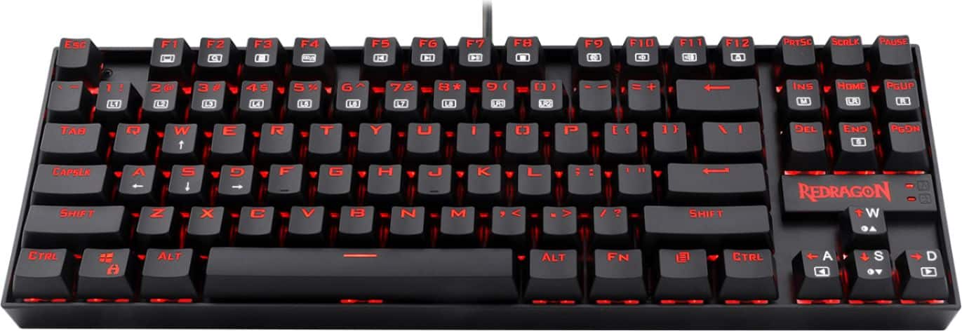Alt View 11. REDRAGON - K552-2 Kumara TKL Wired Gaming Mechanical Blue Switch Keyboard with Back Lighting - Black.