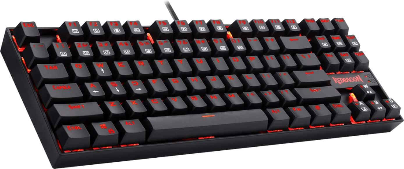 Alt View 12. REDRAGON - K552-2 Kumara TKL Wired Gaming Mechanical Blue Switch Keyboard with Back Lighting - Black.