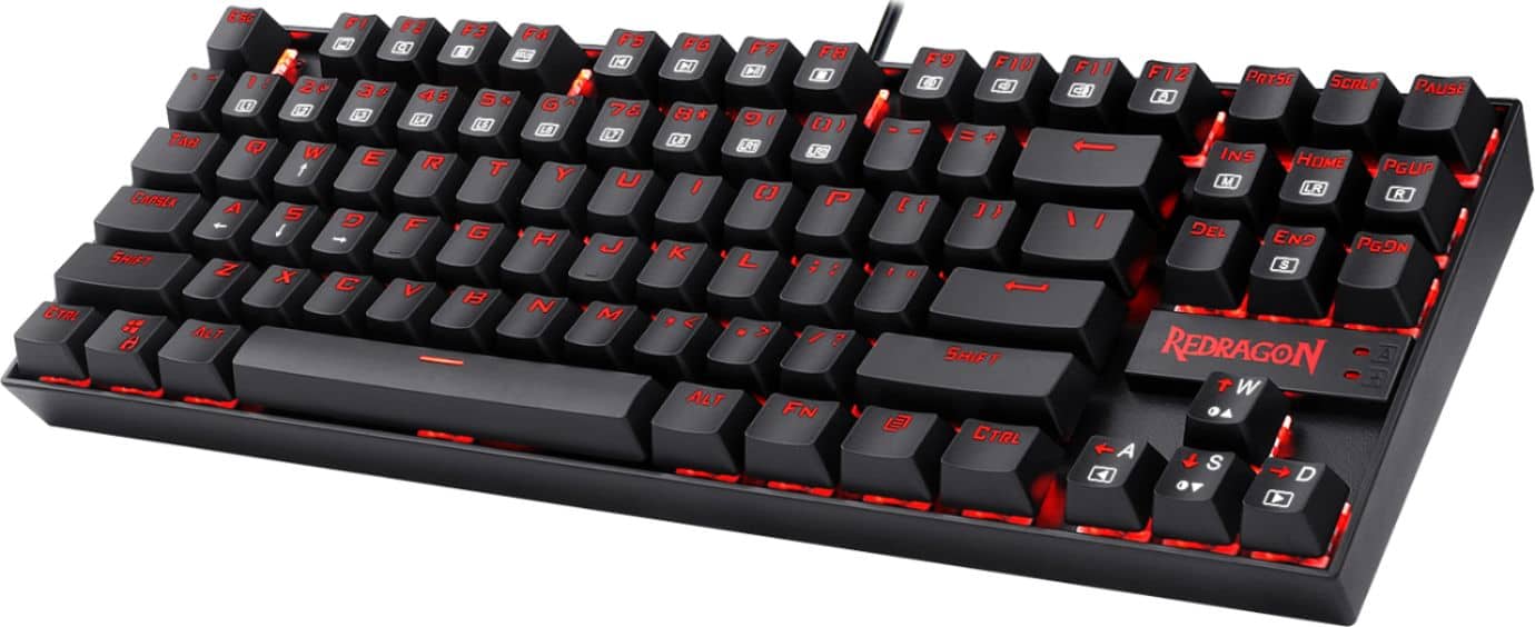 Alt View 13. REDRAGON - K552-2 Kumara TKL Wired Gaming Mechanical Blue Switch Keyboard with Back Lighting - Black.