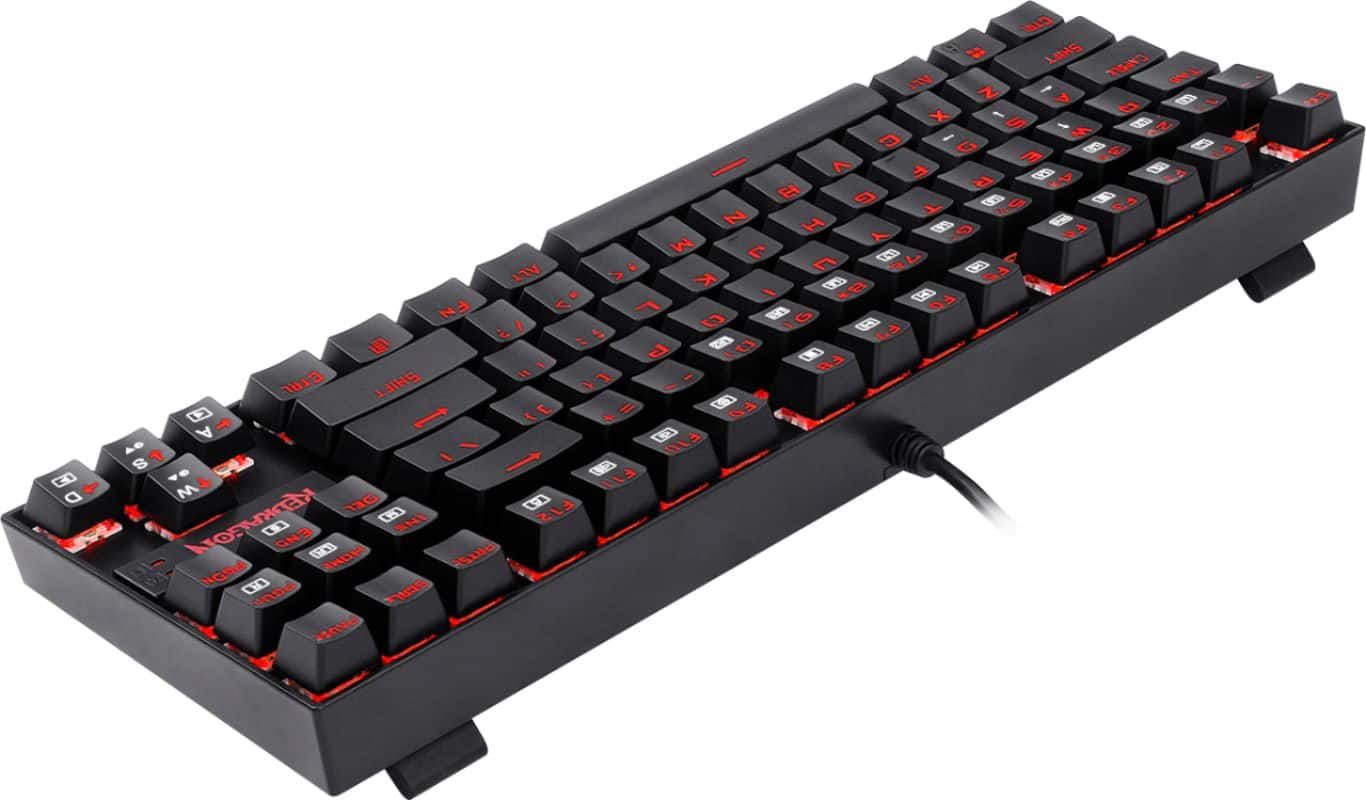Alt View 15. REDRAGON - K552-2 Kumara TKL Wired Gaming Mechanical Blue Switch Keyboard with Back Lighting - Black.