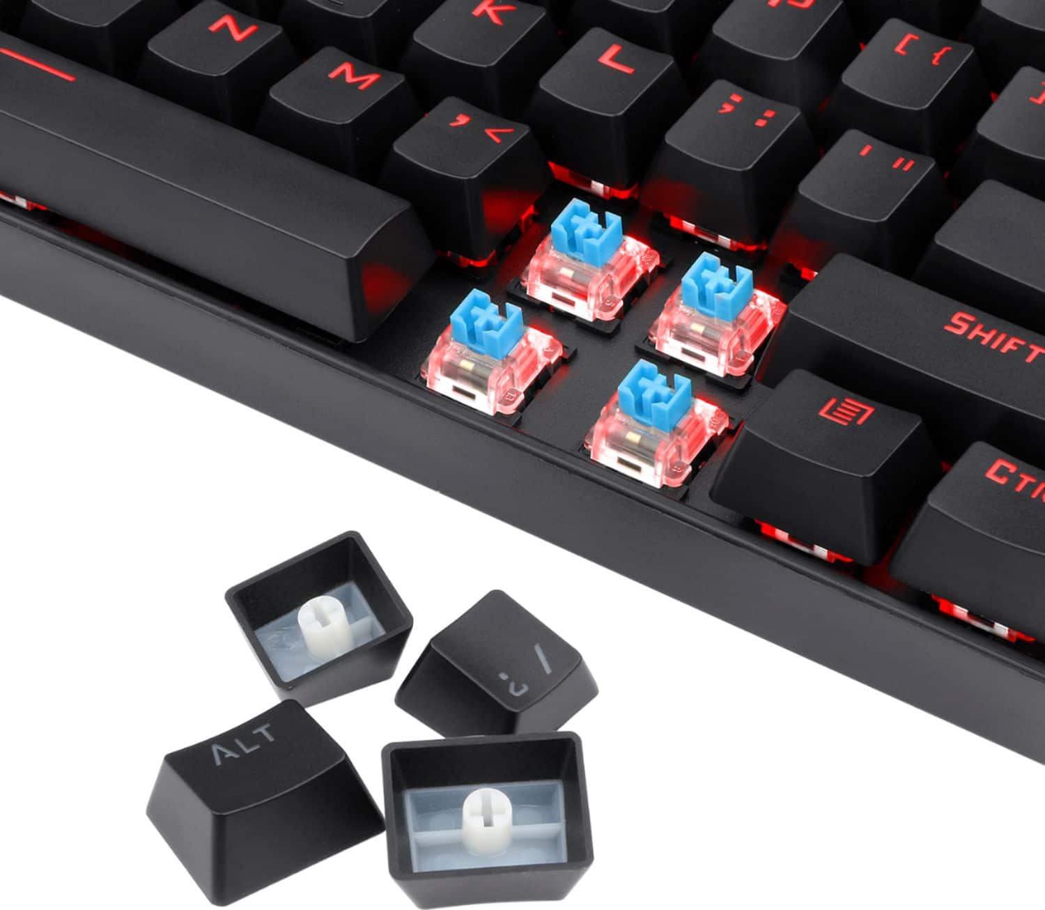 Alt View 17. REDRAGON - K552-2 Kumara TKL Wired Gaming Mechanical Blue Switch Keyboard with Back Lighting - Black.